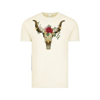 Vintage Arctic bull skull with rose and flowers Vintage Tee - Artiststas