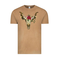 Vintage Camel bull skull with rose and flowers Vintage Tee - Artiststas