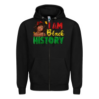 Black i am black history with afro black girl Zipper Hoodie - texasbilliewilder