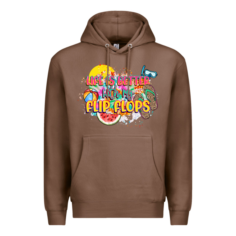 Life Is Better With My Flip Flops Premium Hoodie by NancyCooperArtShop | Teevron
