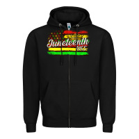Black juneteenth 1865 with crown flag Zipper Hoodie - texasbilliewilder