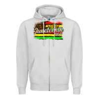 Dove Grey juneteenth 1865 with crown flag Zipper Hoodie - texasbilliewilder