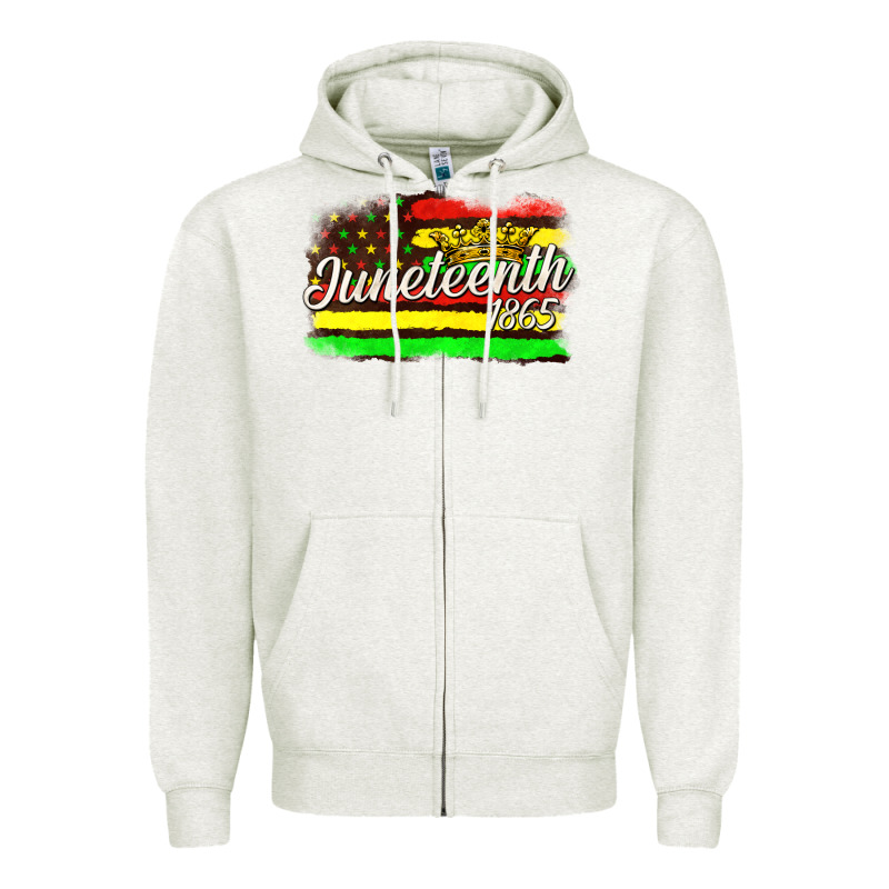 Juneteenth 1865 With Crown Flag Zipper Hoodie by texasbilliewilder | Teevron