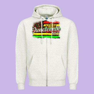 Zipper Hoodie juneteenth 1865 with crown flag