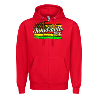 Red juneteenth 1865 with crown flag Zipper Hoodie - texasbilliewilder