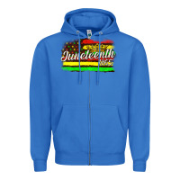 True Royal juneteenth 1865 with crown flag Zipper Hoodie - texasbilliewilder