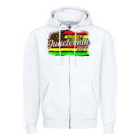 White juneteenth 1865 with crown flag Zipper Hoodie - texasbilliewilder