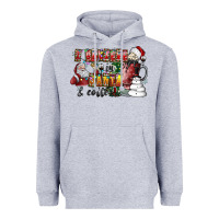 Heather Grey I Believe In Santa And Coffee Heavyweight Hoodie - CowhideDigitalArt