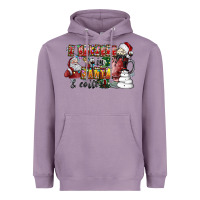 Lavender I Believe In Santa And Coffee Heavyweight Hoodie - CowhideDigitalArt