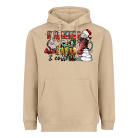 Mushroom I Believe In Santa And Coffee Heavyweight Hoodie - CowhideDigitalArt
