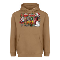 Toasted Coconut I Believe In Santa And Coffee Heavyweight Hoodie - CowhideDigitalArt