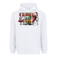 White I Believe In Santa And Coffee Heavyweight Hoodie - CowhideDigitalArt