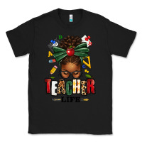 Black teacher life afro messy bun Classic Tee - texasbilliewilder