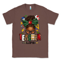 Chestnut teacher life afro messy bun Classic Tee - texasbilliewilder