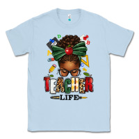 Teacher Life Afro Messy Bun Classic Tee | Teevron