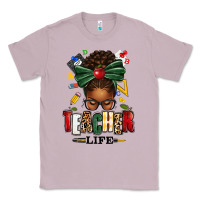 Lilac teacher life afro messy bun Classic Tee - texasbilliewilder