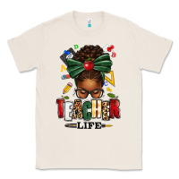 Natural teacher life afro messy bun Classic Tee - texasbilliewilder