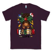 Plum teacher life afro messy bun Classic Tee - texasbilliewilder