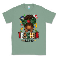 Sage teacher life afro messy bun Classic Tee - texasbilliewilder