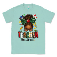 Seafoam teacher life afro messy bun Classic Tee - texasbilliewilder