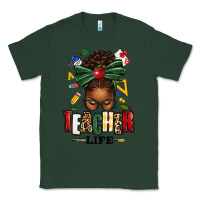 Sports Green teacher life afro messy bun Classic Tee - texasbilliewilder