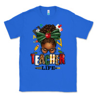 True Royal teacher life afro messy bun Classic Tee - texasbilliewilder