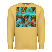 Antique Gold rooster and sunflowers seamless pattern Premium Sweatshirt - HRA Design Shop