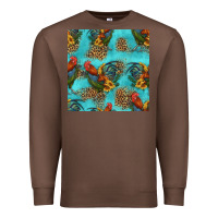 Chestnut rooster and sunflowers seamless pattern Premium Sweatshirt - HRA Design Shop