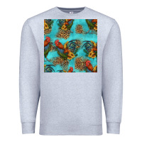 Heather Grey rooster and sunflowers seamless pattern Premium Sweatshirt - HRA Design Shop