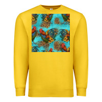 Lemon rooster and sunflowers seamless pattern Premium Sweatshirt - HRA Design Shop
