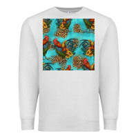 Oatmeal Heather rooster and sunflowers seamless pattern Premium Sweatshirt - HRA Design Shop