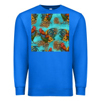 True Royal rooster and sunflowers seamless pattern Premium Sweatshirt - HRA Design Shop