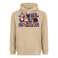 Mushroom America gnomes 4th of July Heavyweight Hoodie - CowGirlArtShop