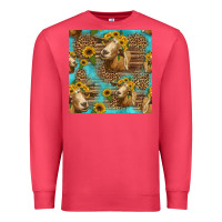 Cardinal goat sunflowers seamless pattern Premium Sweatshirt - HRA Design Shop