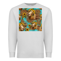 Dove Grey goat sunflowers seamless pattern Premium Sweatshirt - HRA Design Shop