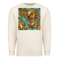 Sandshell goat sunflowers seamless pattern Premium Sweatshirt - HRA Design Shop