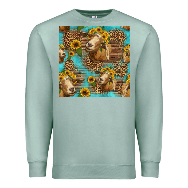Goat Sunflowers Seamless Pattern Premium Sweatshirt by HRA Design Shop | Teevron