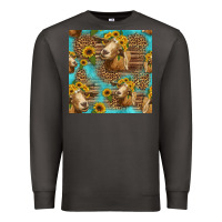 Smoke goat sunflowers seamless pattern Premium Sweatshirt - HRA Design Shop