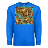 True Royal goat sunflowers seamless pattern Premium Sweatshirt - HRA Design Shop