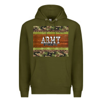 Army Green army mom leopard glitter camouflage Premium Hoodie - BarkalooDesign