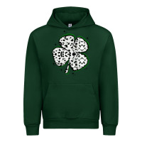 Forest Green four leaf clover dalmatian print grunge Urban Hoodie - MaliasSmallBusiness