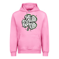Fuchsia Pink four leaf clover dalmatian print grunge Urban Hoodie - MaliasSmallBusiness