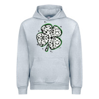 Heather Grey four leaf clover dalmatian print grunge Urban Hoodie - MaliasSmallBusiness
