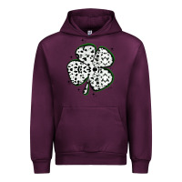 Mauve Wine four leaf clover dalmatian print grunge Urban Hoodie - MaliasSmallBusiness