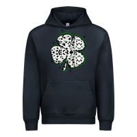 Navy four leaf clover dalmatian print grunge Urban Hoodie - MaliasSmallBusiness