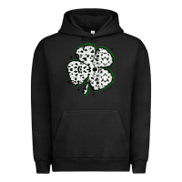 Pigment Black four leaf clover dalmatian print grunge Urban Hoodie - MaliasSmallBusiness