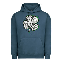 Pigment Midnight Navy four leaf clover dalmatian print grunge Urban Hoodie - MaliasSmallBusiness