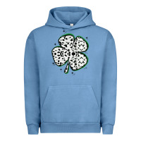 Pigment Pebble Blue four leaf clover dalmatian print grunge Urban Hoodie - MaliasSmallBusiness