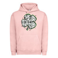 Pigment Salmon four leaf clover dalmatian print grunge Urban Hoodie - MaliasSmallBusiness