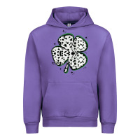 Four Leaf Clover Dalmatian Print Grunge Urban Hoodie | Teevron